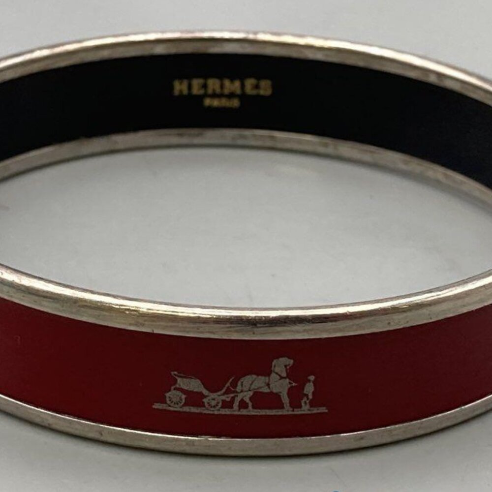 Hermes Sterling Silver Bangle Bracelet Vintage